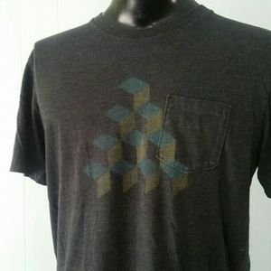 Handprinted Tshirt Qbert Cubes Tee Atari Retro